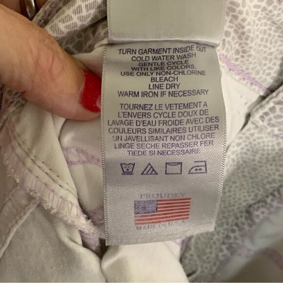 NYDJ Snakeskin Print Jean Style Pants White Beige Size 10 Style# 30247HSP06 - Picture 7 of 7